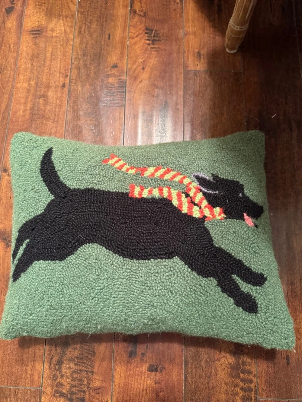 Wool Hooked dog pillow and Striped Scarf-novelty dog pillow-100 % wool
